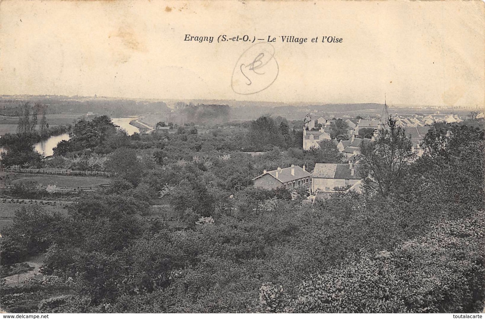 CPA 95  ERAGNY LE VILLAGE ET L OISE 1905 - Eragny