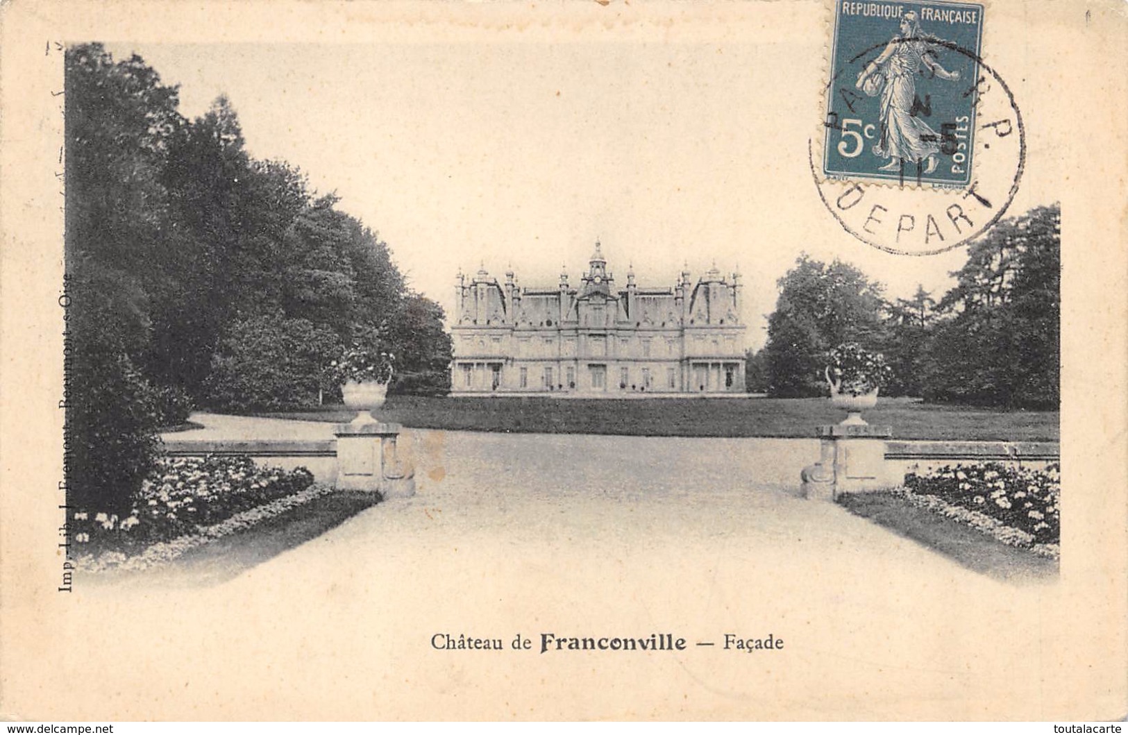 CPA 95  CHATEAU DE FRANCONVILLE FACADE 1911 - Saint-Martin-du-Tertre