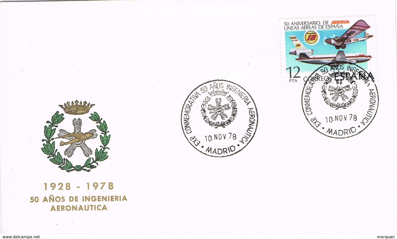 23298. Carta Exposicion MADRID 1978. Ingenieria Aeronautica - Cartas & Documentos