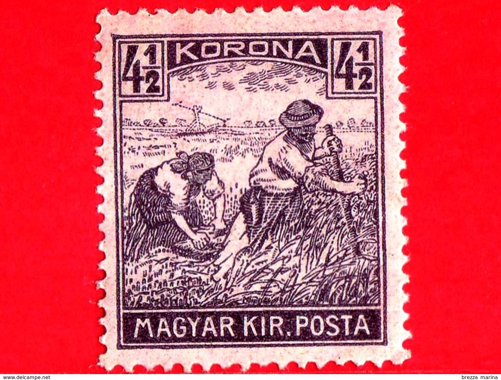 UNGHERIA - Nuovo - 1922 - Agricoltura - Raccolti - Mietitore - 4 ½ - Ungebraucht