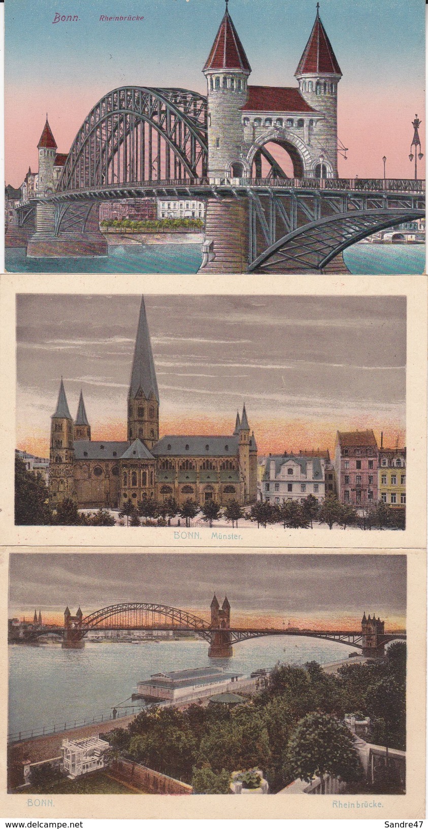 Lot 3 CPA  BONN (Allemagne).  Rheinbrücke / Münster. ...E305 - Bonn