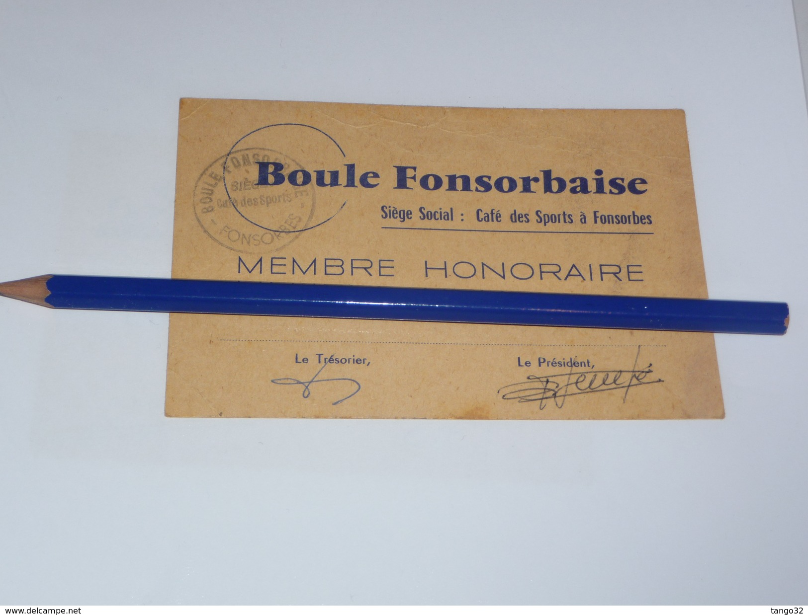 Petanque Carte De Membre Honoraire Boule Fonsorbaise Fonsorbes Cafe Des Sports 31 Haute Garonne - Pétanque