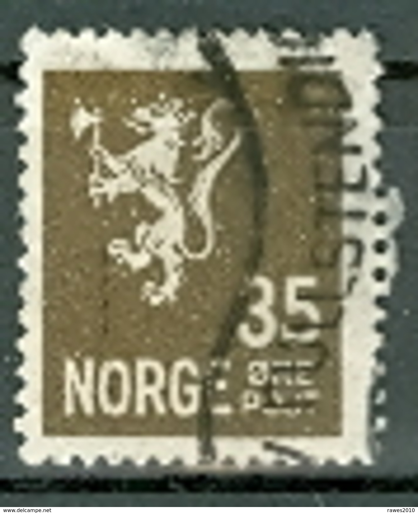 Norwegen 20 Ö. + 35 Ö. Gest. Wappen Löwe - Used Stamps