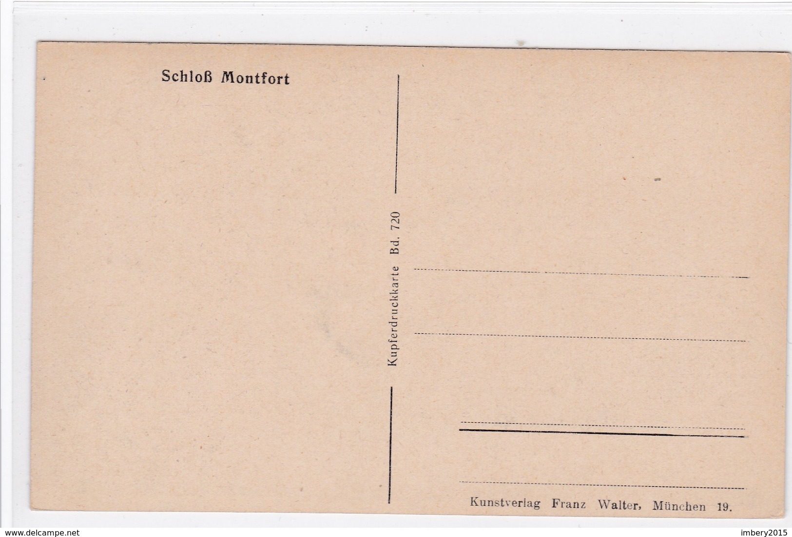 Kupferdruckkarte Schloß MONTFORT, Langenargen Am Bodensee, Bezirk TÜBINGEN, Kunstverlag Walter, München, - Langenargen