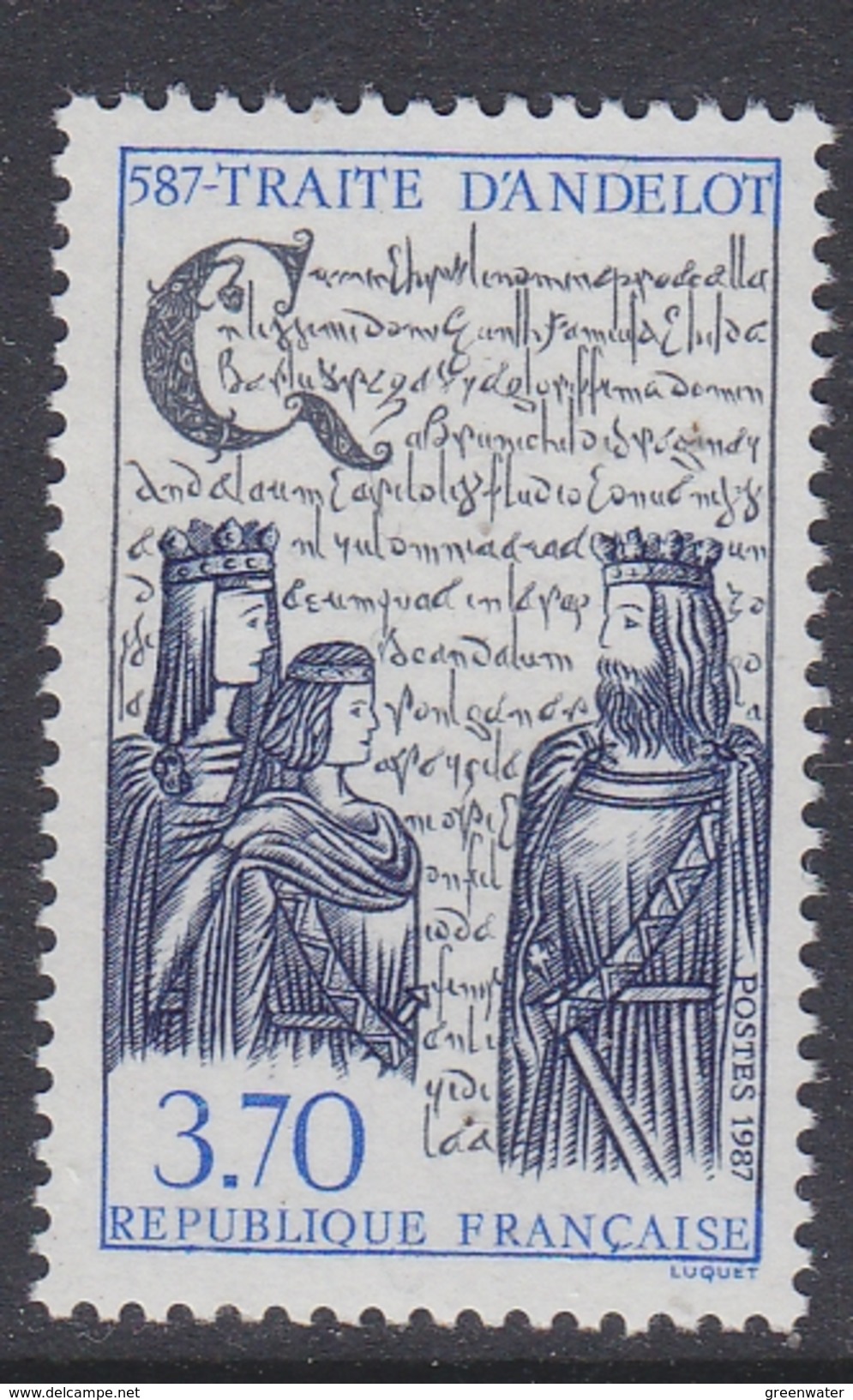 France 1987 Traite D'Andelot 1v ** Mnh (FR155I) - Unused Stamps