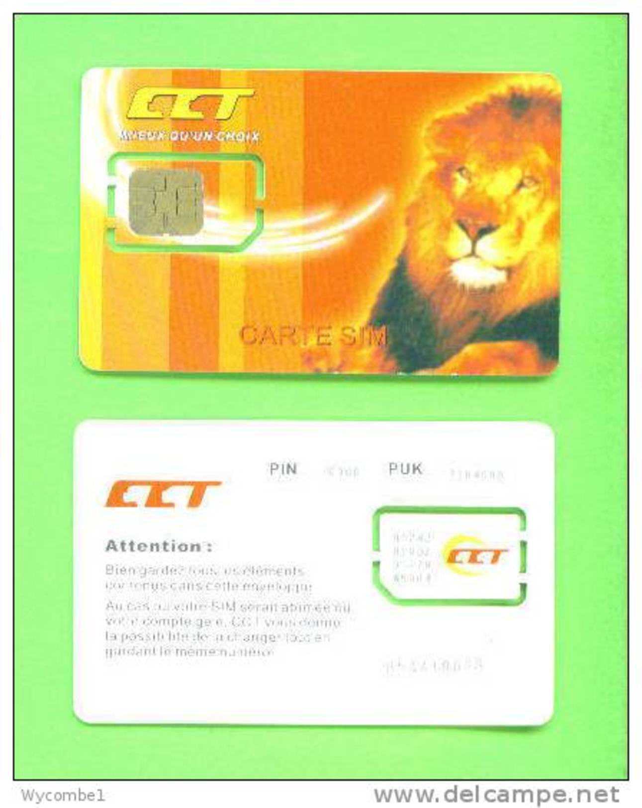 CONGO DR (KINSHASA) - Mint/Unused SIM Phonecard With Chip/CCT Lion - Congo