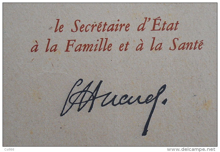 Ww2 Magnique Diplome Médaille Famille Française 1941 Décéerné Maréchal P.Petain Illustré RARE - Documents Historiques