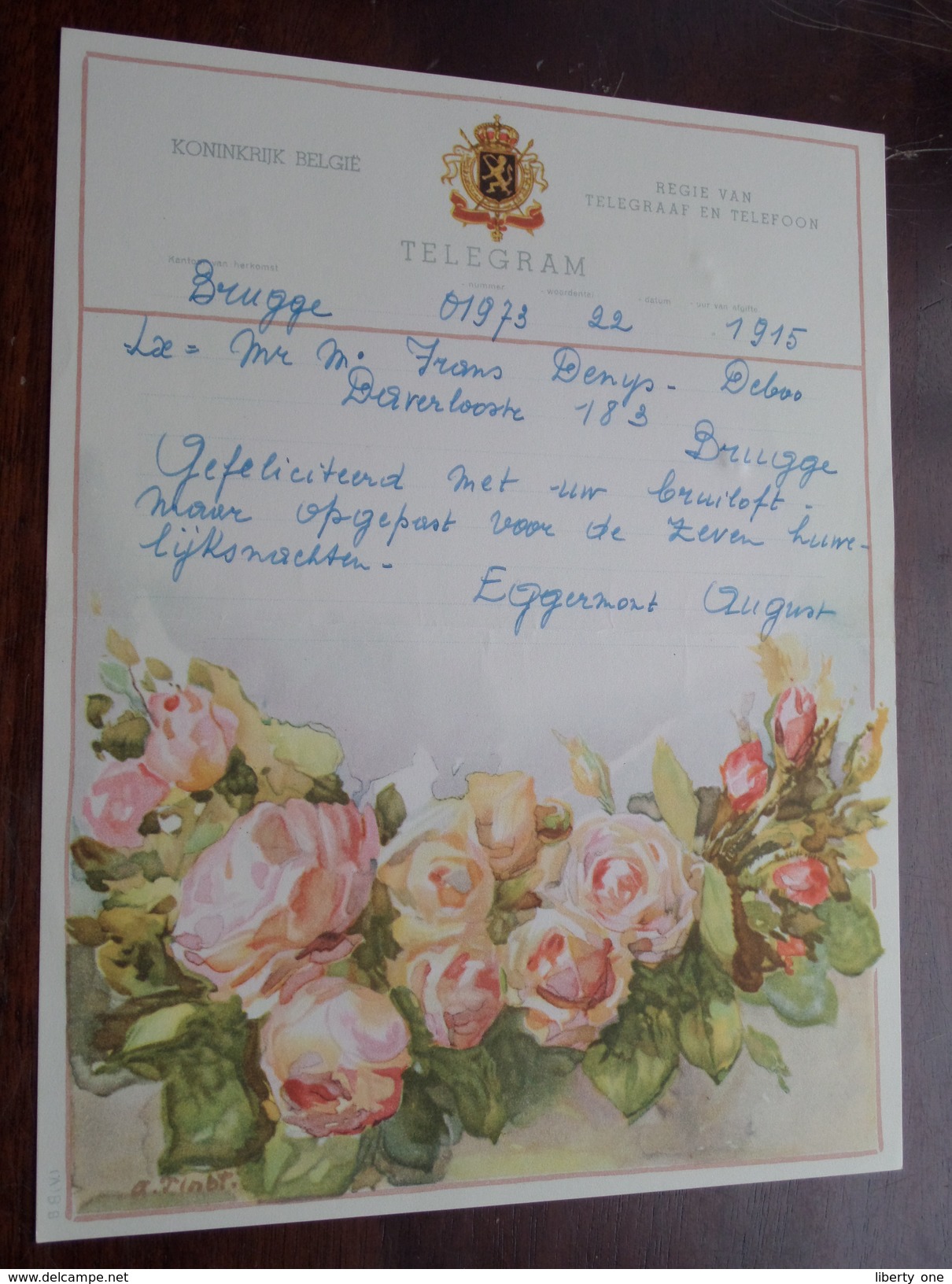 TELEGRAM Denys Deboo BRUGGE / Verzonden 1952 Eggermont / Belgique - Belgium !! - Autres & Non Classés