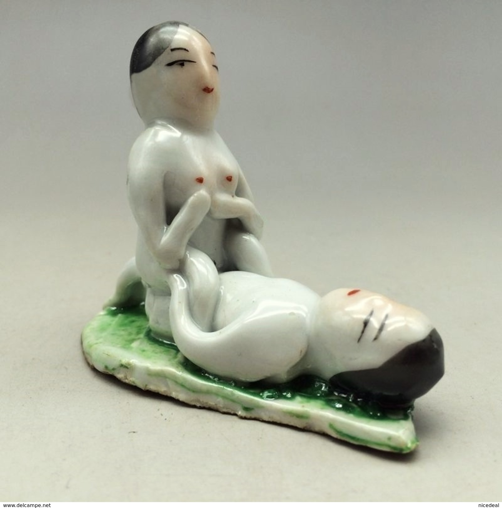 Figurine Statue Scene érotique Chinoise Couple Kamasutra Amour Sexe Chinese Man Woman Kama Sutra Love Erotic Position - Asiatische Kunst
