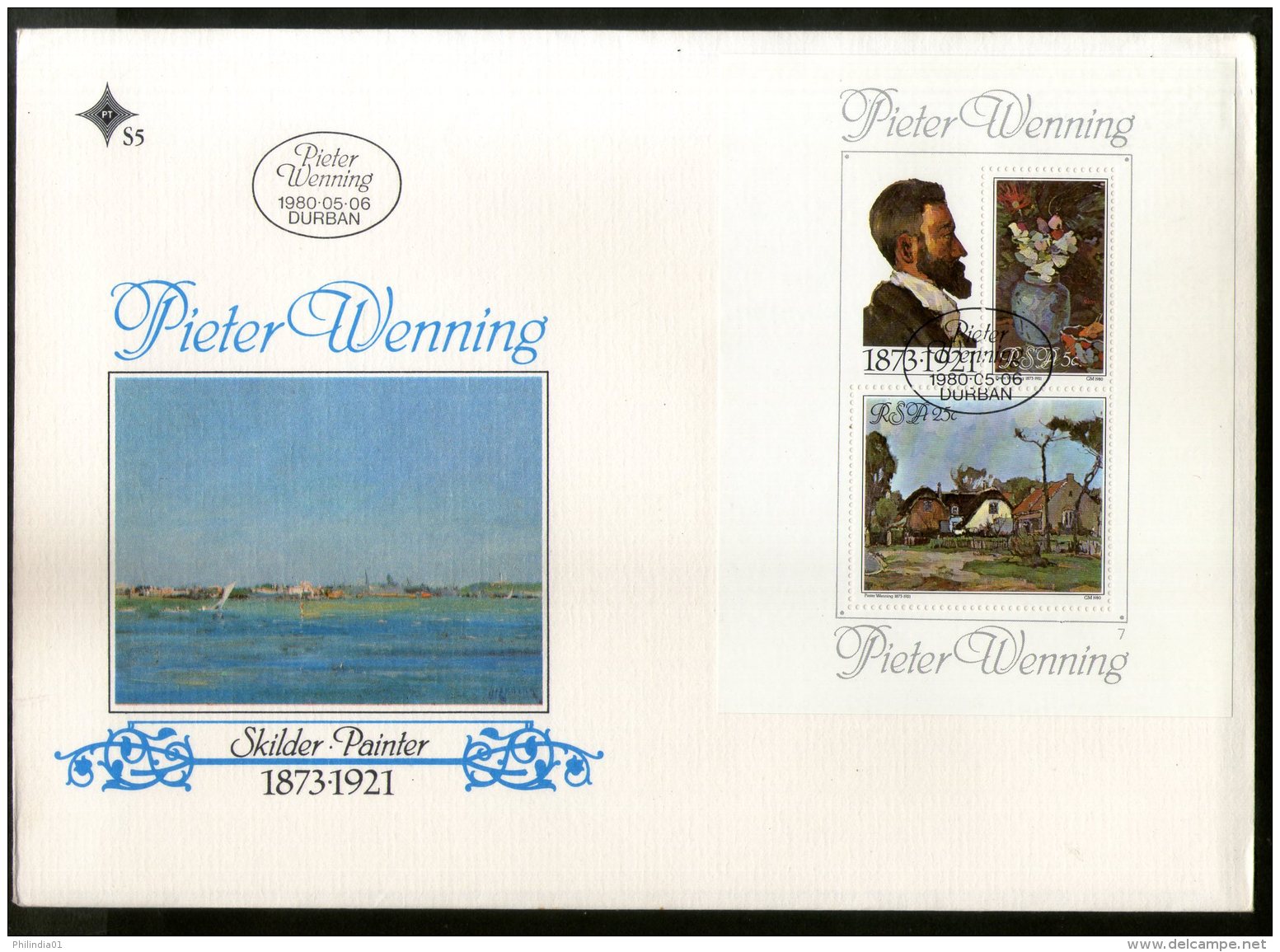 South Africa 1980 Paintings By Pieter Wenning Art Sc 533a M/s On FDC # 15220 - Sonstige & Ohne Zuordnung