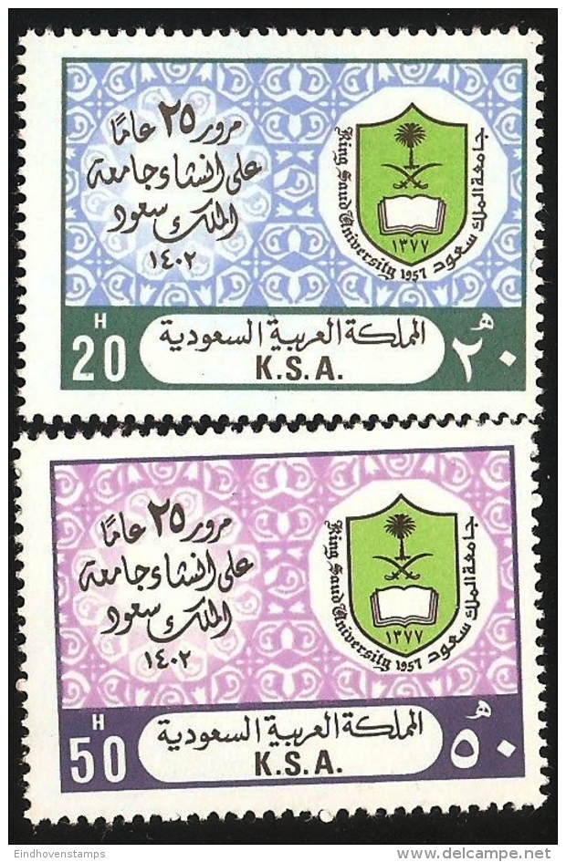 Saudi Arabia, 1981, King Saud University 25 Yr, MNH, SG 1280/1281 Mi 715/716 - Sonstige & Ohne Zuordnung