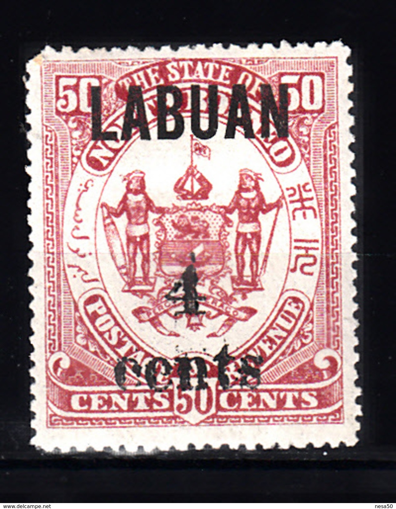 Labuan 1904 Mi Nr 117 Opdruk 4 Ct Op 50, - North Borneo (...-1963)