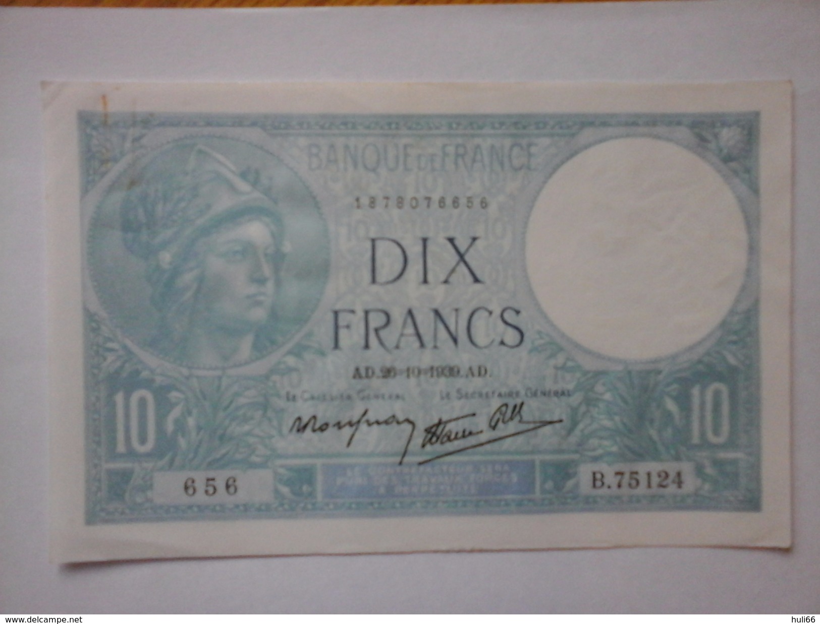 Magnifique Billet De 10 Francs Minerve - 10 F 1916-1942 ''Minerve''