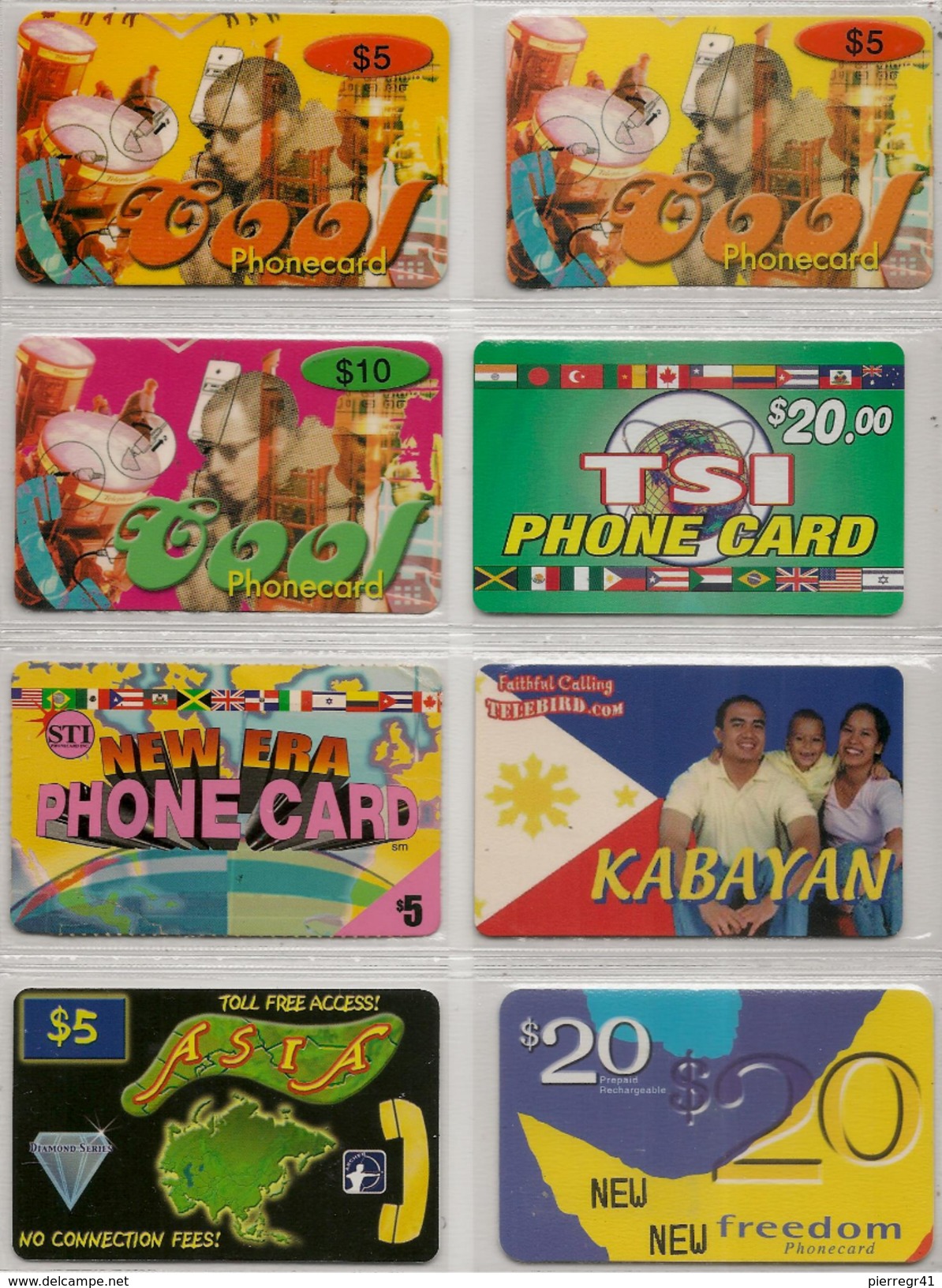 8-CARTES-PREPAYEE-USA-5/10/20$--DIVERS OPERATEURS--Vers 2000-Plastic Fin-TBE - Sonstige & Ohne Zuordnung