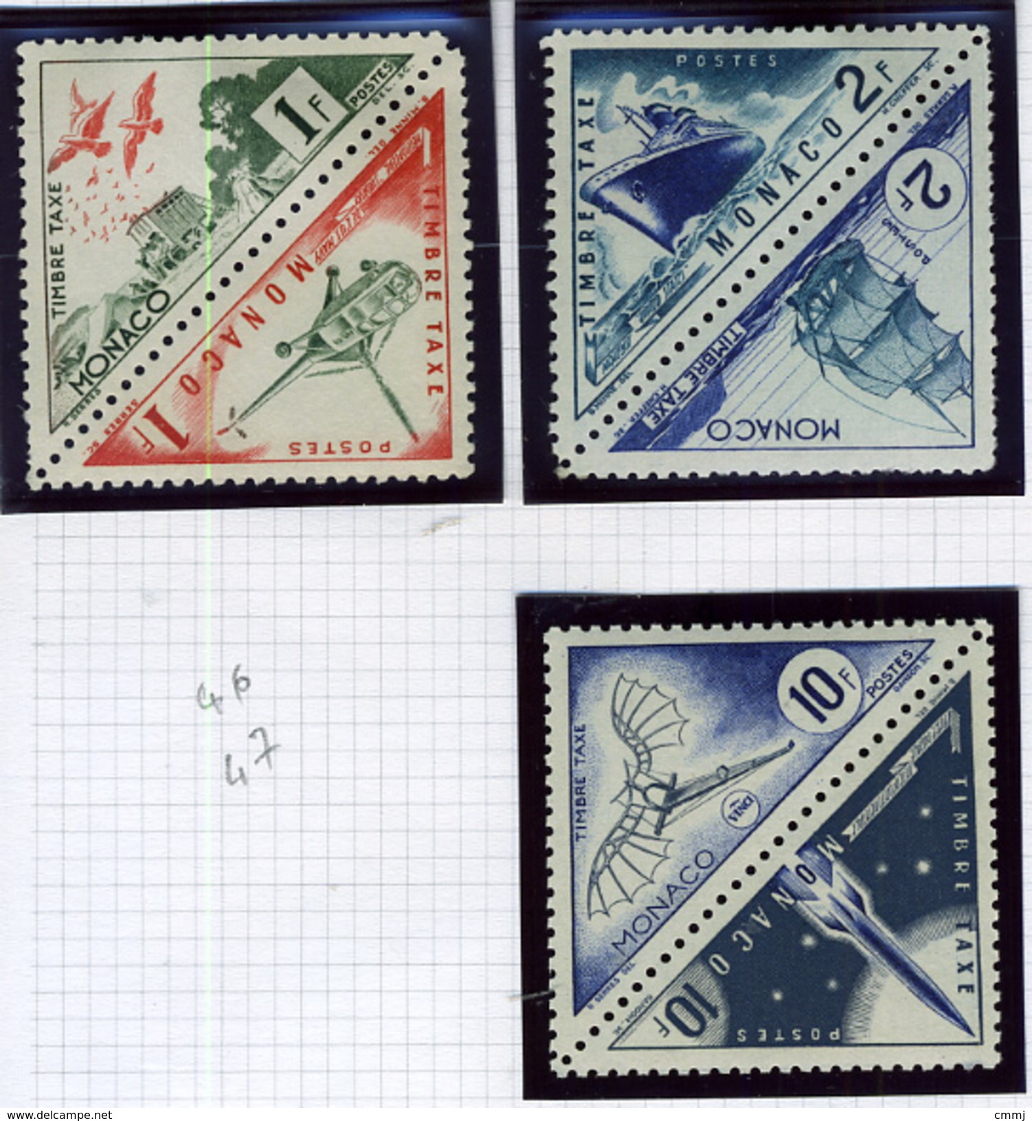 1953 - MONACO -  Catg.. Mi. TAXE 40/43+50/51 - NH - (I-SRA3207.42) - Revenue