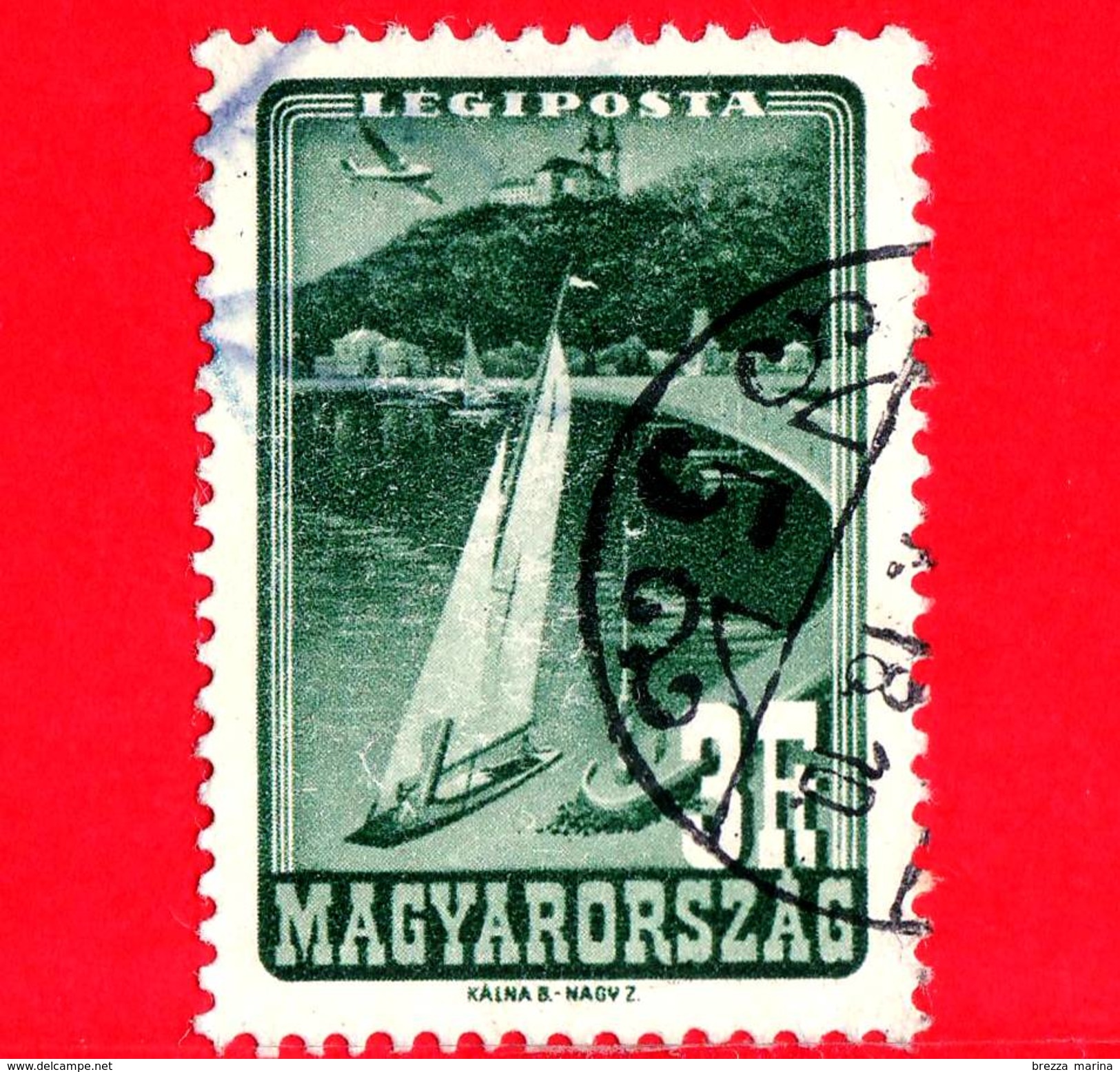 UNGHERIA - Usato - 1947 - Luoghi Famosi - Lago Balaton - Posta Aerea - 3 - Usati