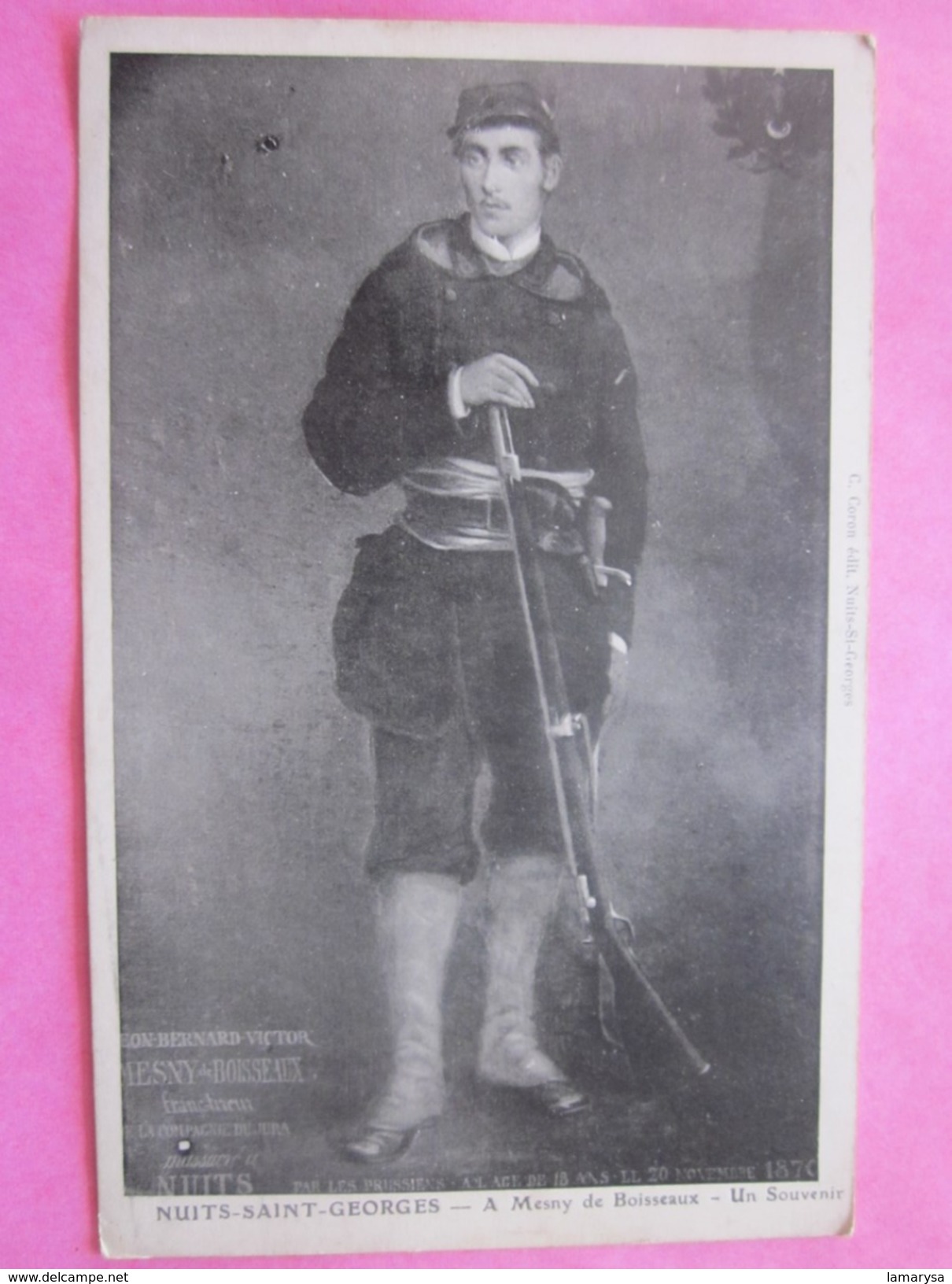 CPA NUITS-SAINT-GEORGES MILITAIRE Soldat En Tenue D'Apparat Fusil-Carte Postale Thème Militaria Uniforme-Guerre 1870 - Guerres - Autres