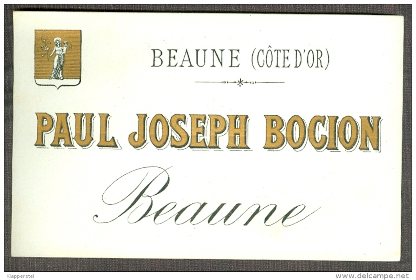 Etiquette Beaune Paul Joseph Bocion Ancienne - Bourgogne