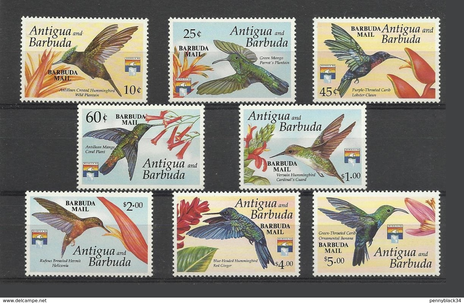 Antigua & Barbuda Surcharge BARBUDA MAIL Yvert 1290/1297 ** Hummingbirds Colibris Oiseaux Vogel Uccelli Pajaros - Segler & Kolibris