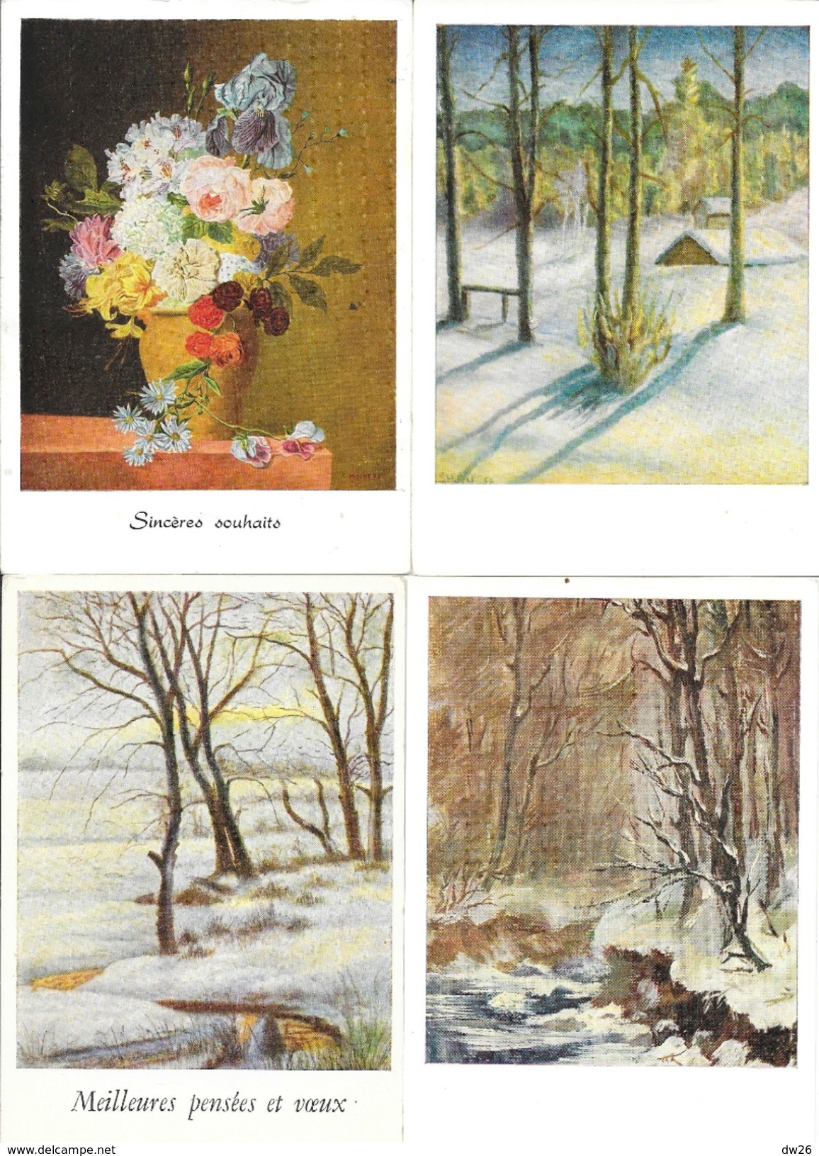 Lot De 12 Cartes: Peinture à La Bouche Ou Aux Pieds - Editions Artistiques Vivere - Fleurs Et Paysages - 5 - 99 Karten