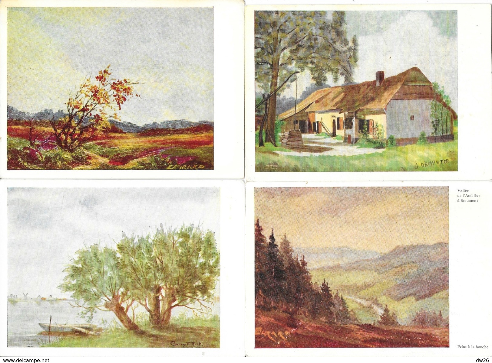 Lot De 12 Cartes: Peinture à La Bouche Ou Aux Pieds - Editions Artistiques Vivere - Fleurs Et Paysages - 5 - 99 Cartes