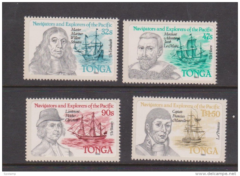 Tonga 1985 Pacific Navigators & Explorers Set 4 MNH - Tonga (1970-...)