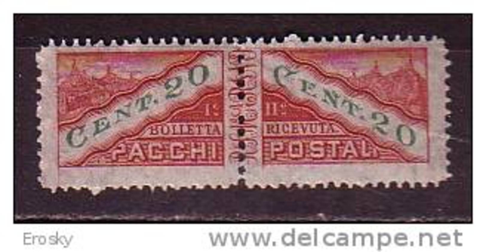 Y9264 - SAN MARINO Pacchi Ss N°18 - SAINT-MARIN Colis Yv N°18 ** Papier Mince Fil. Couché - Parcel Post Stamps