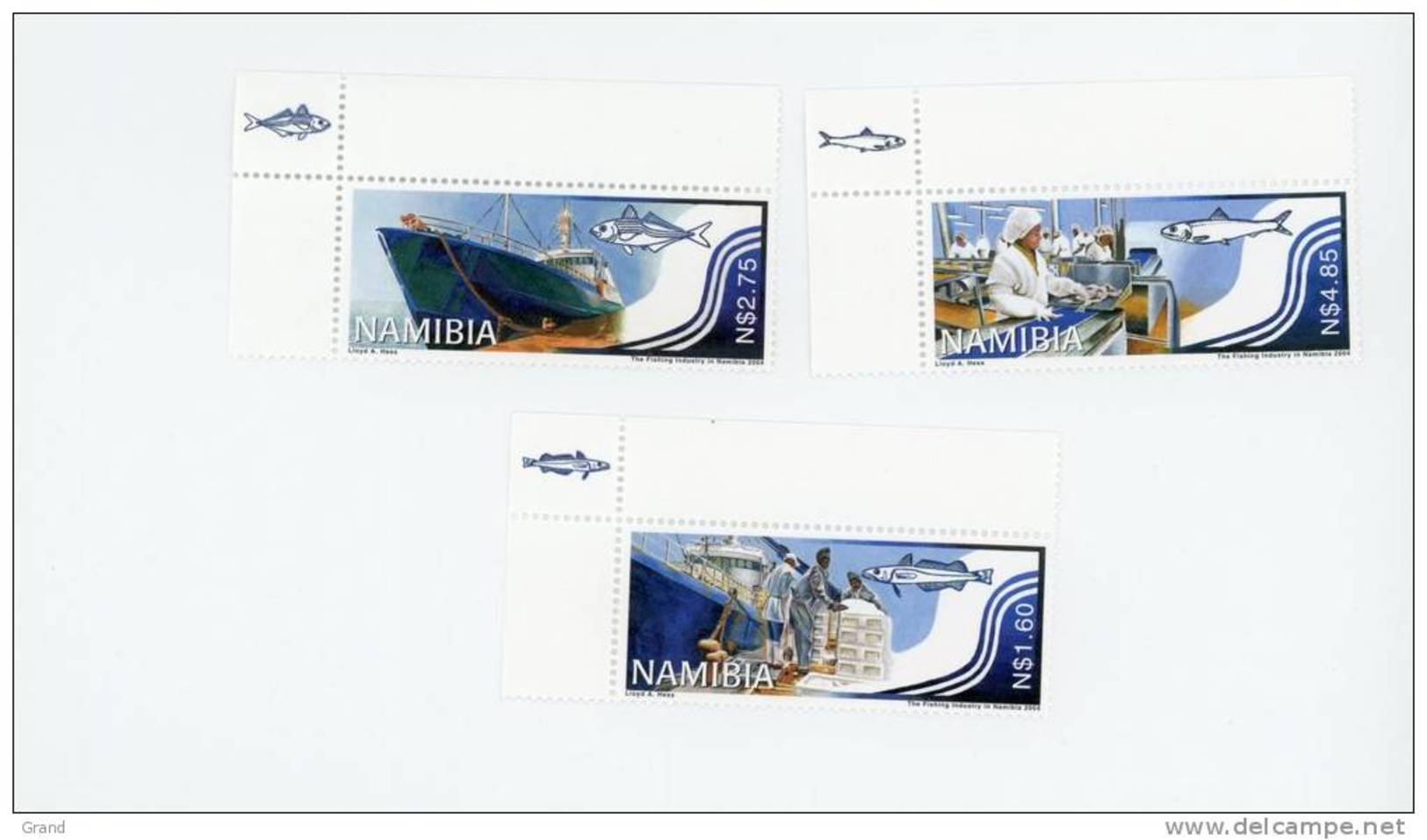 Namibie 2004-Poissons,bateau,pêche-YT 1017/19***MNH-SANS Bord De Feuille - Namibia (1990- ...)