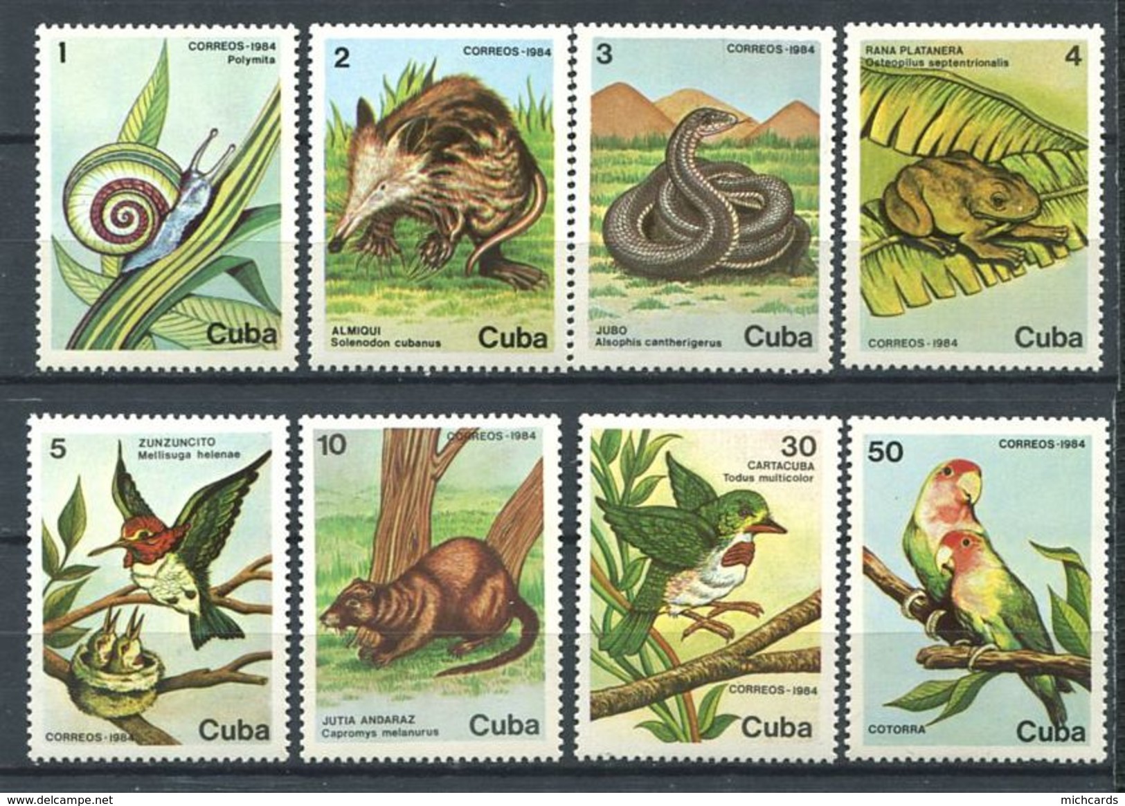 194 CUBA 1984 - Yvert 2575/81 - Escargot Perroquet Lapin .... - Neuf ** (MNH) Sans Trace De Charniere - Ungebraucht