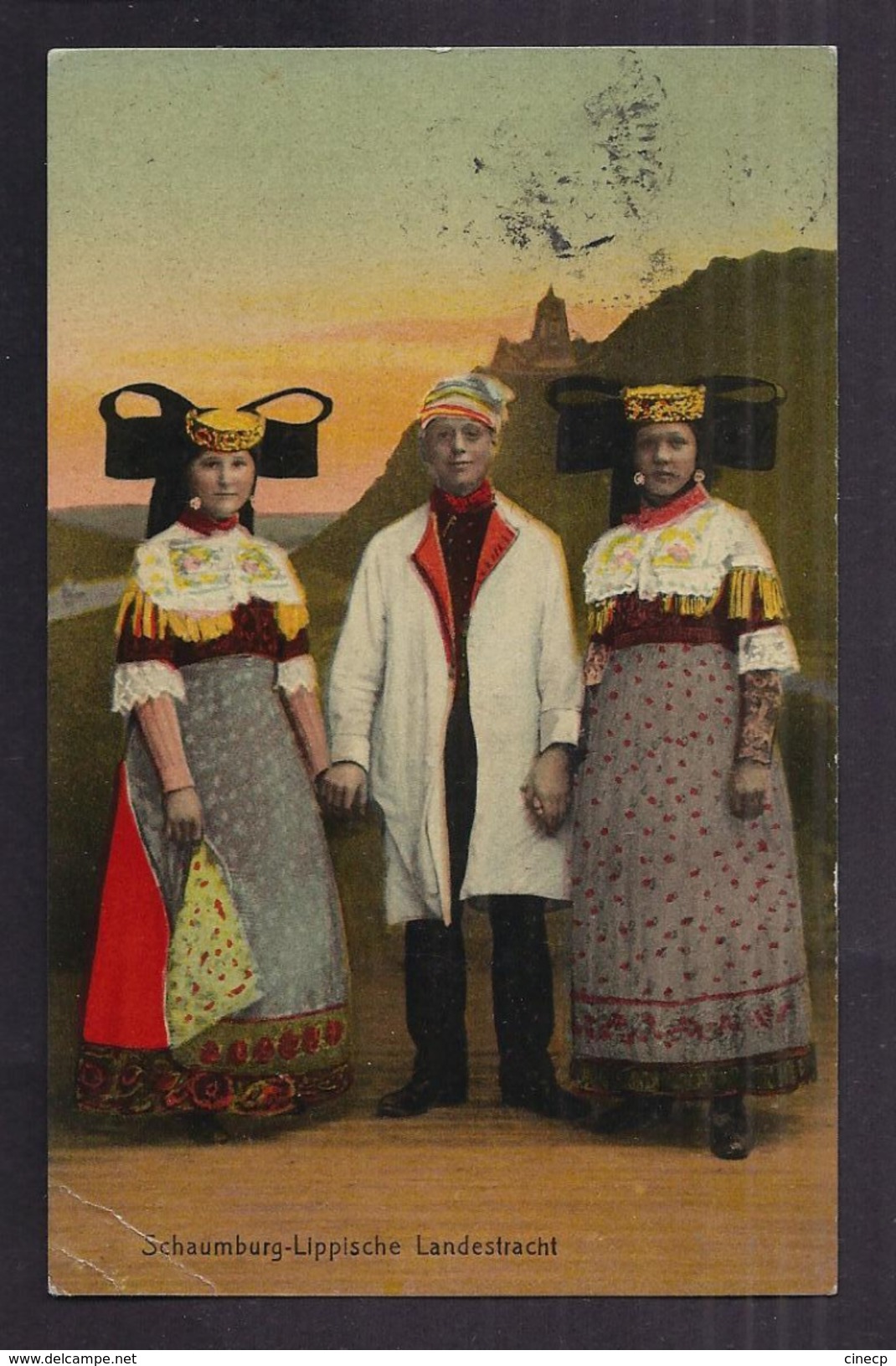 CPA ALLEMAGNE - SCHAUMBURG LIPPISCHE Landestracht - TB PLAN PORTRAIT COSTUMES 2 FEMMES 1 HOMME - Schaumburg