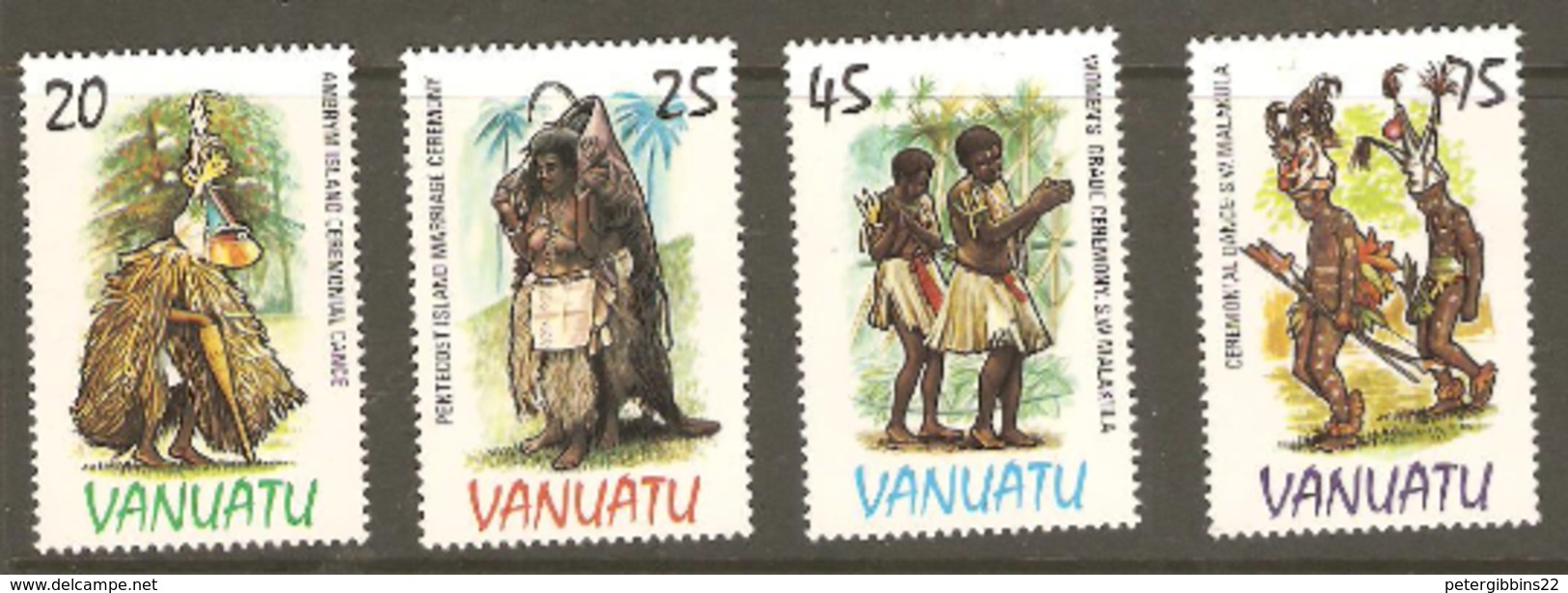 Vanuata 1985 SG 398-01 Traditional Costume Unmounted Mint - Vanuatu (1980-...)