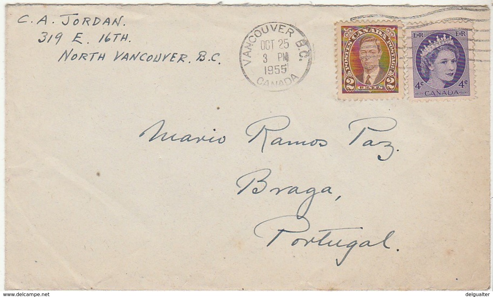 Cover * Canada * 1955 - Briefe U. Dokumente