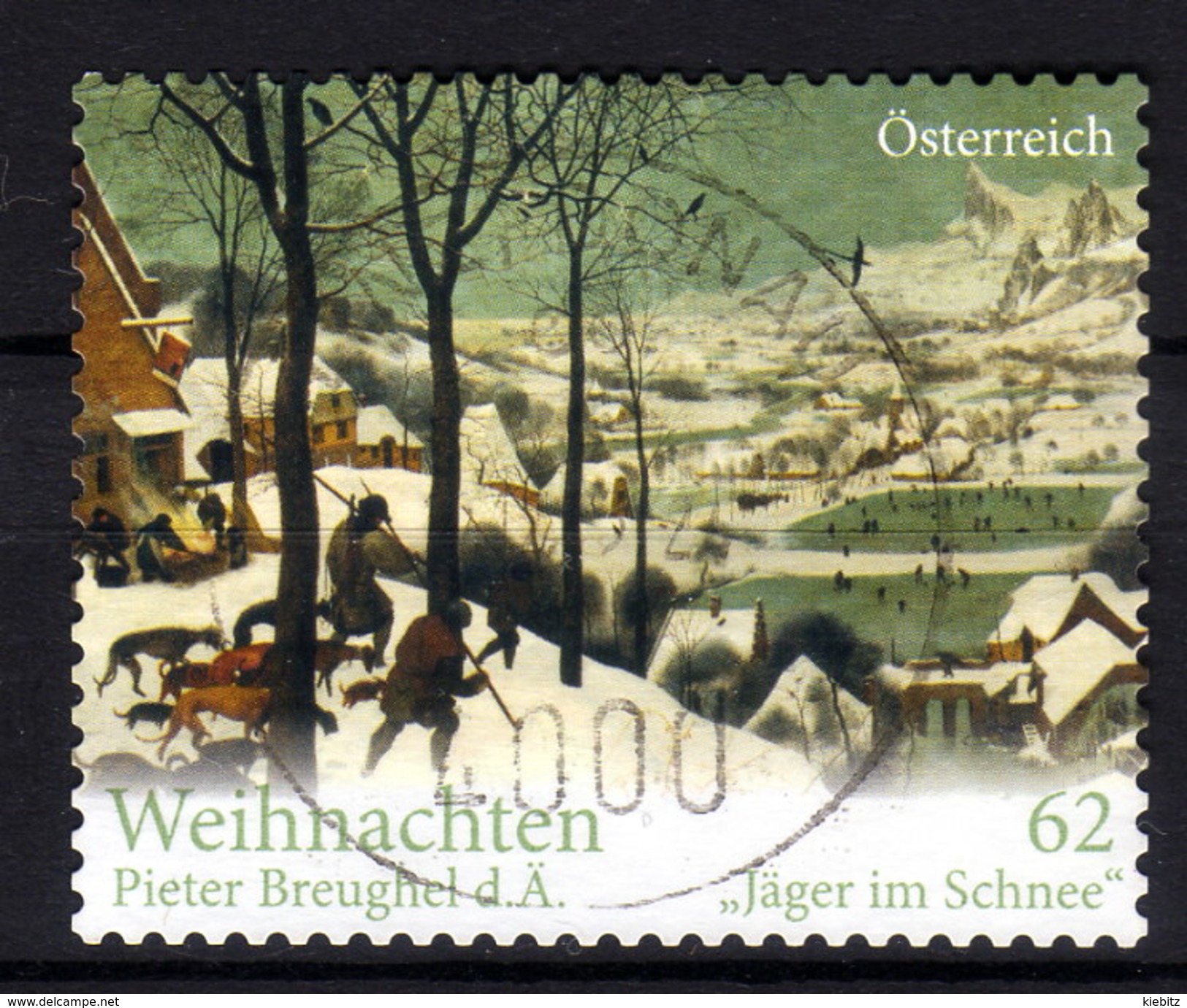 ÖSTERREICH 2012 - Weihnachten, Christmas - Pieter Breughel, Painter / Jäger Im Schnee - Used Stamps