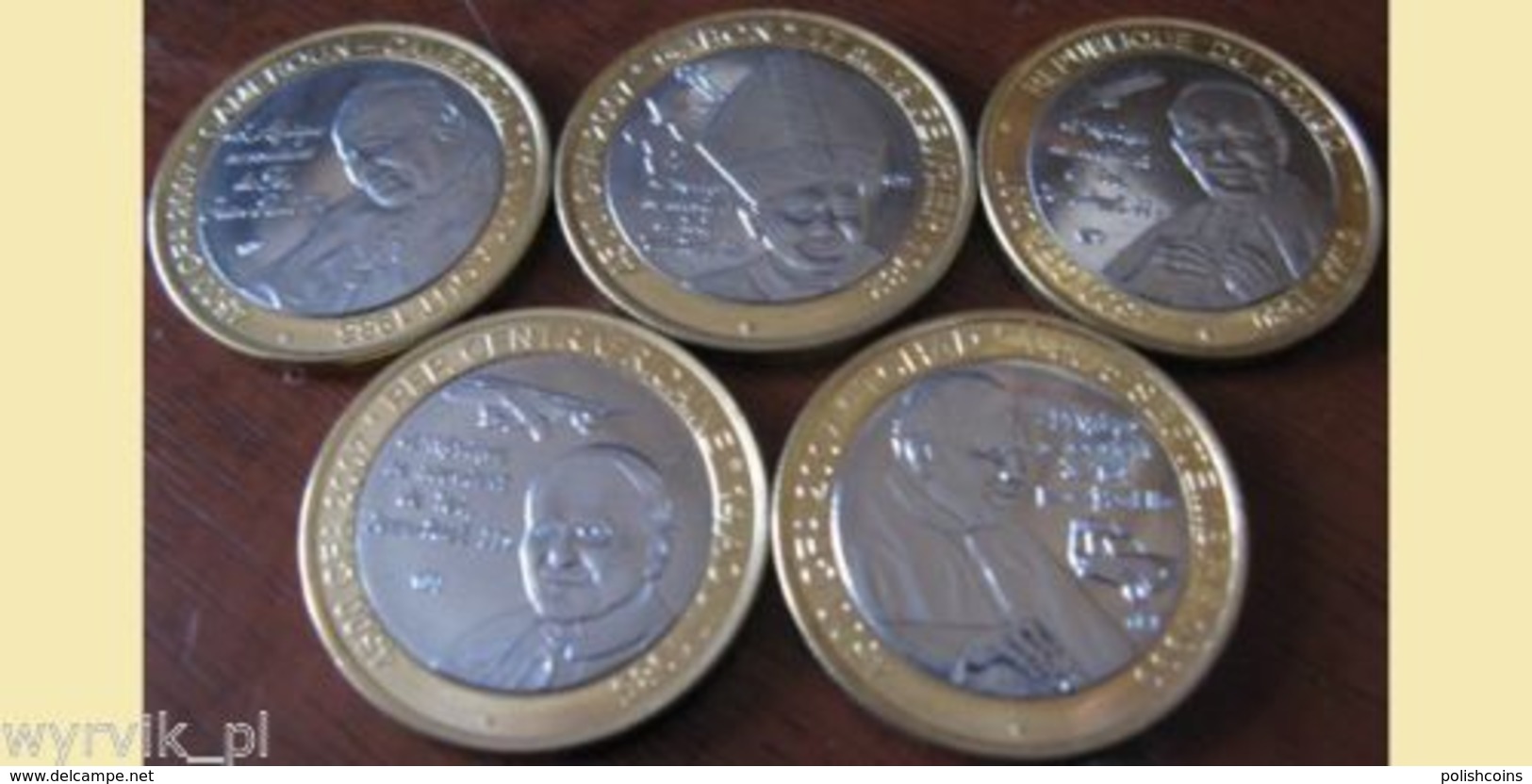 JOHN PAUL II Set Of 5 Coins Bimetals UNC - Autres – Afrique