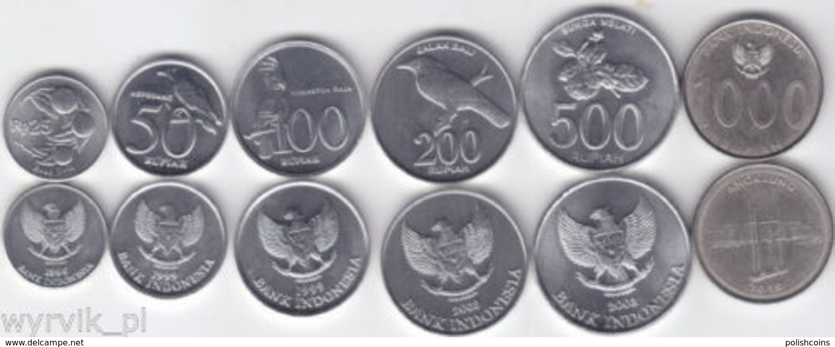INDONESIA Set Of 6 Coins UNC 25-1000 Rupiah - Indonésie