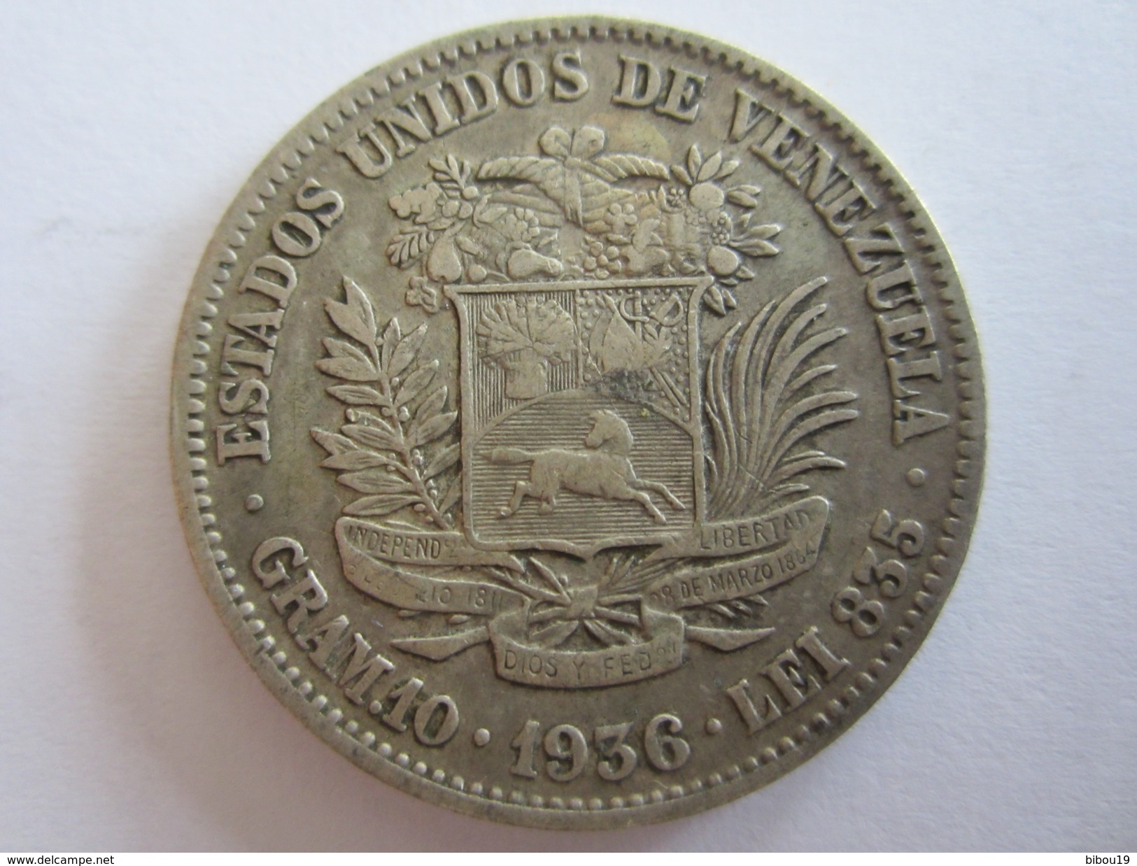 VENEZUELA 5 BOLIVARES 1936 - Venezuela