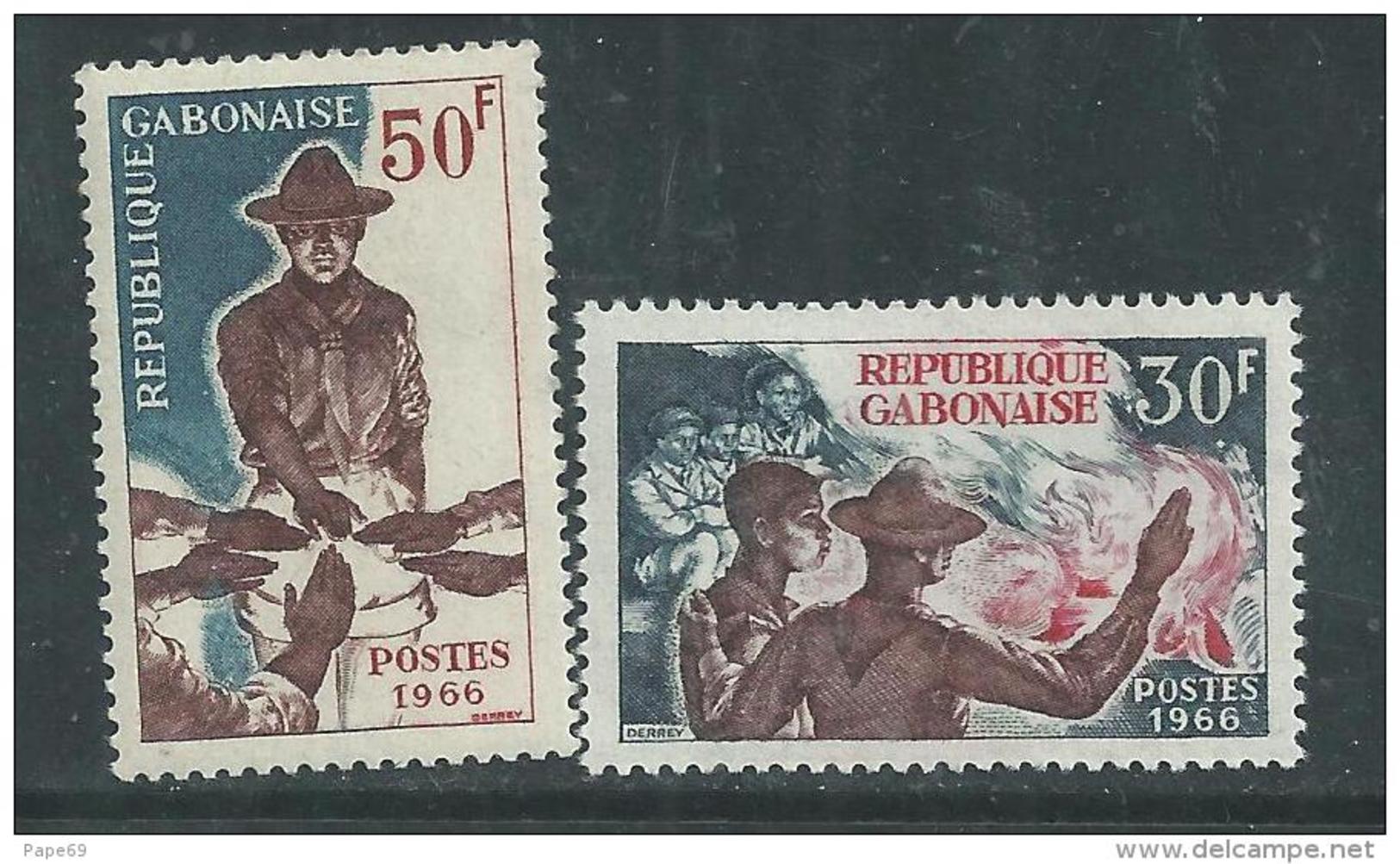 Gabon N° 199 / 200 XX Scoutisme : Les 2  Valeurs Sans Charnière, TB - Gabun (1960-...)