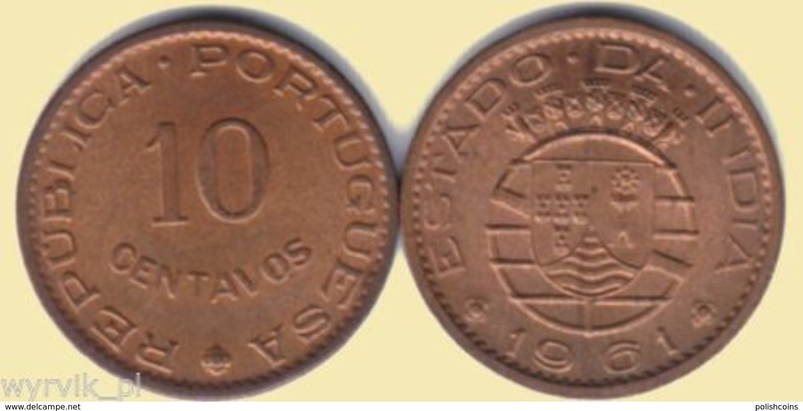 INDIA PORTUGUESE Portugal 10 1961 10 Centavos - Portugal