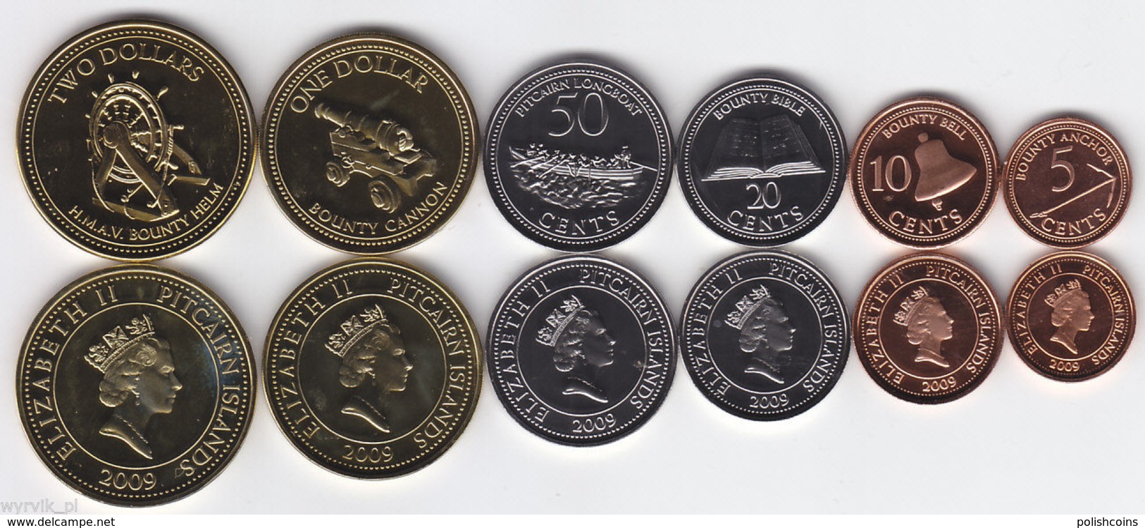 PITCAIRN ISLANDS 2009 Set Of 6 Coins UNC - Pitcairn