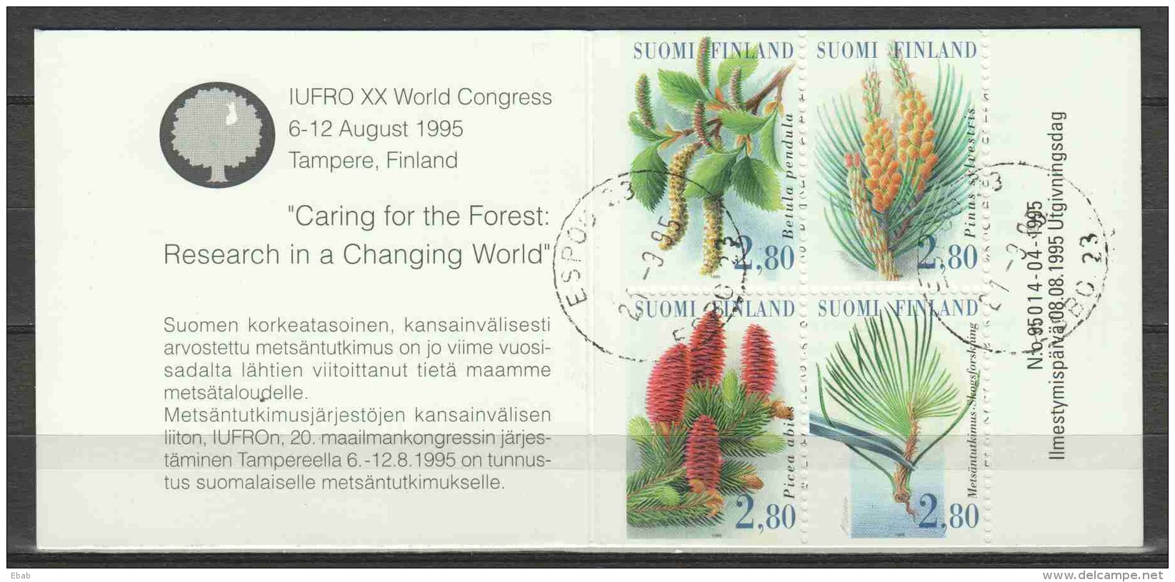 Finland Suomi 1995 Mi Booklet 39 Canceled FOREST TREES - Booklets