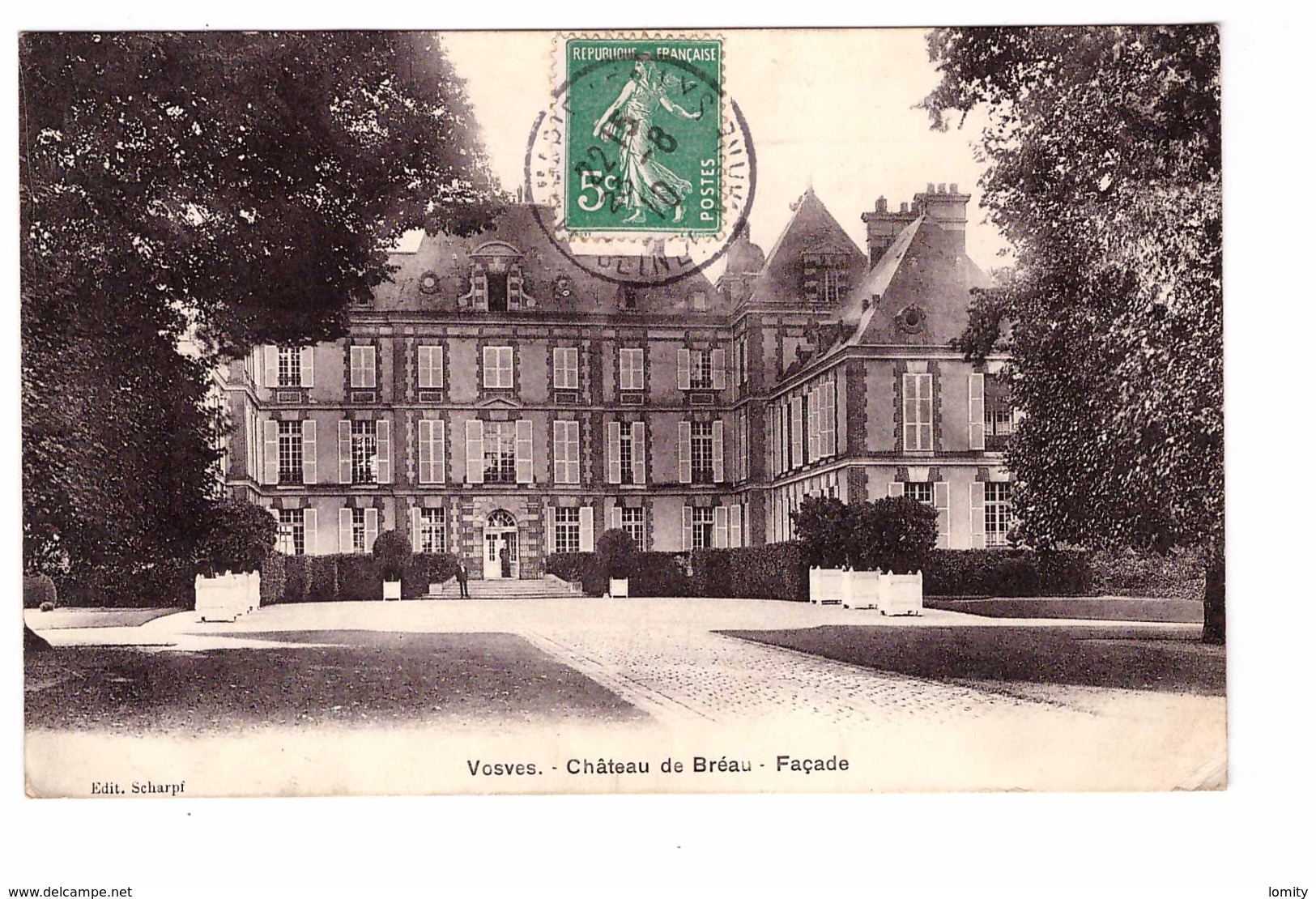 77 Villiers En Biere Vosves Chateau De Breau La Façade Cachet 1910 - Autres & Non Classés