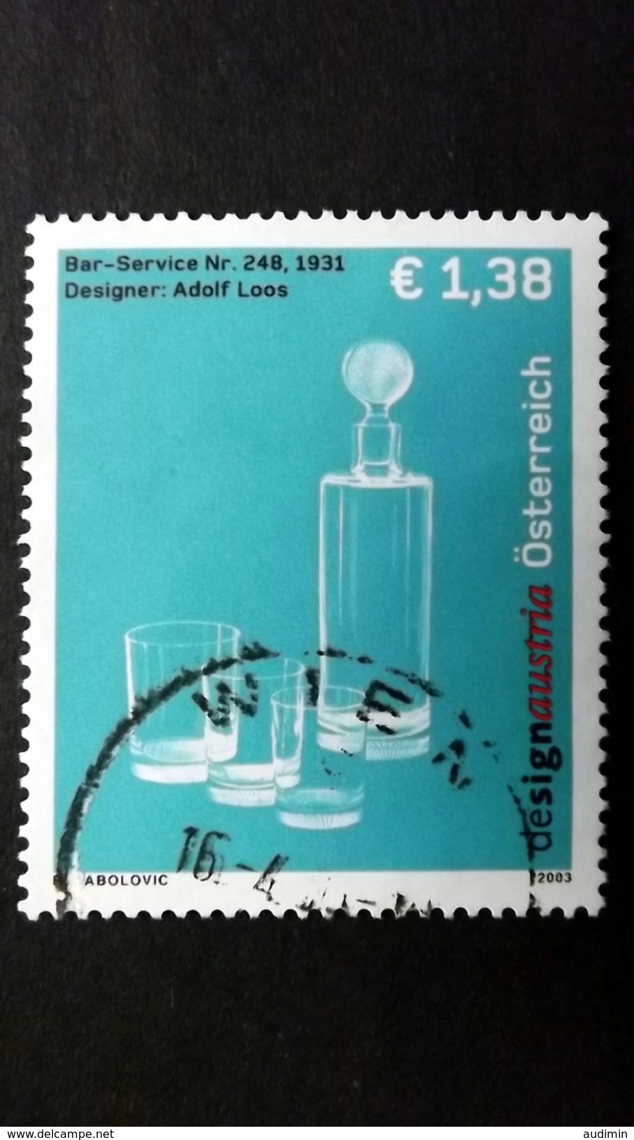 Österreich 2408 Oo/used, Bar-Service Nr. 248 (1931) Von Adolf Loos (1870-1933), Architekt Und Designer - Used Stamps