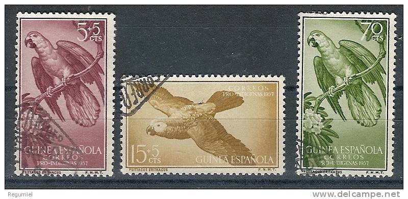 Guinea U 365/367 (o) Pajaros. 1957 - Guinea Española