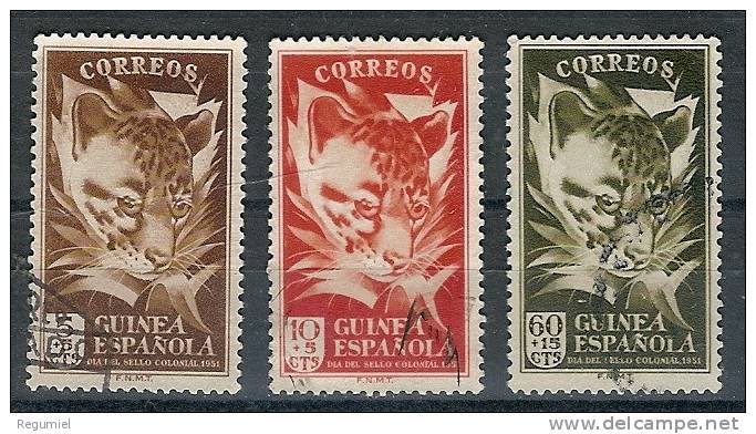 Guinea U 306/308 (o) Fauna. 1951. - Guinea Española