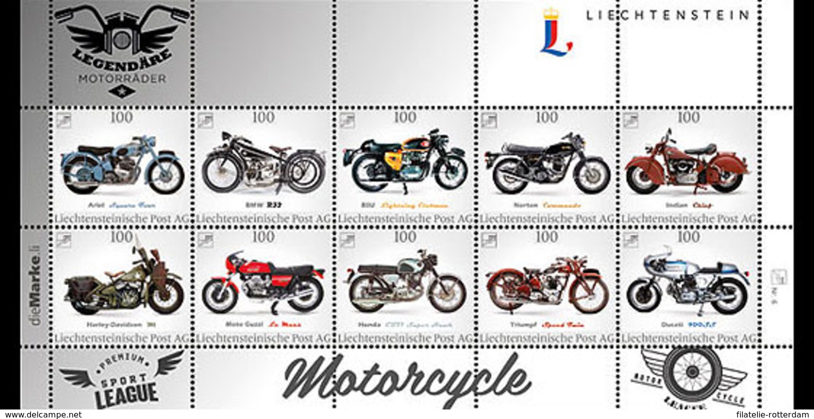 Liechtenstein - Postfris / MNH - Sheet Legendarische Motoren 2017 NEW! - Ungebraucht