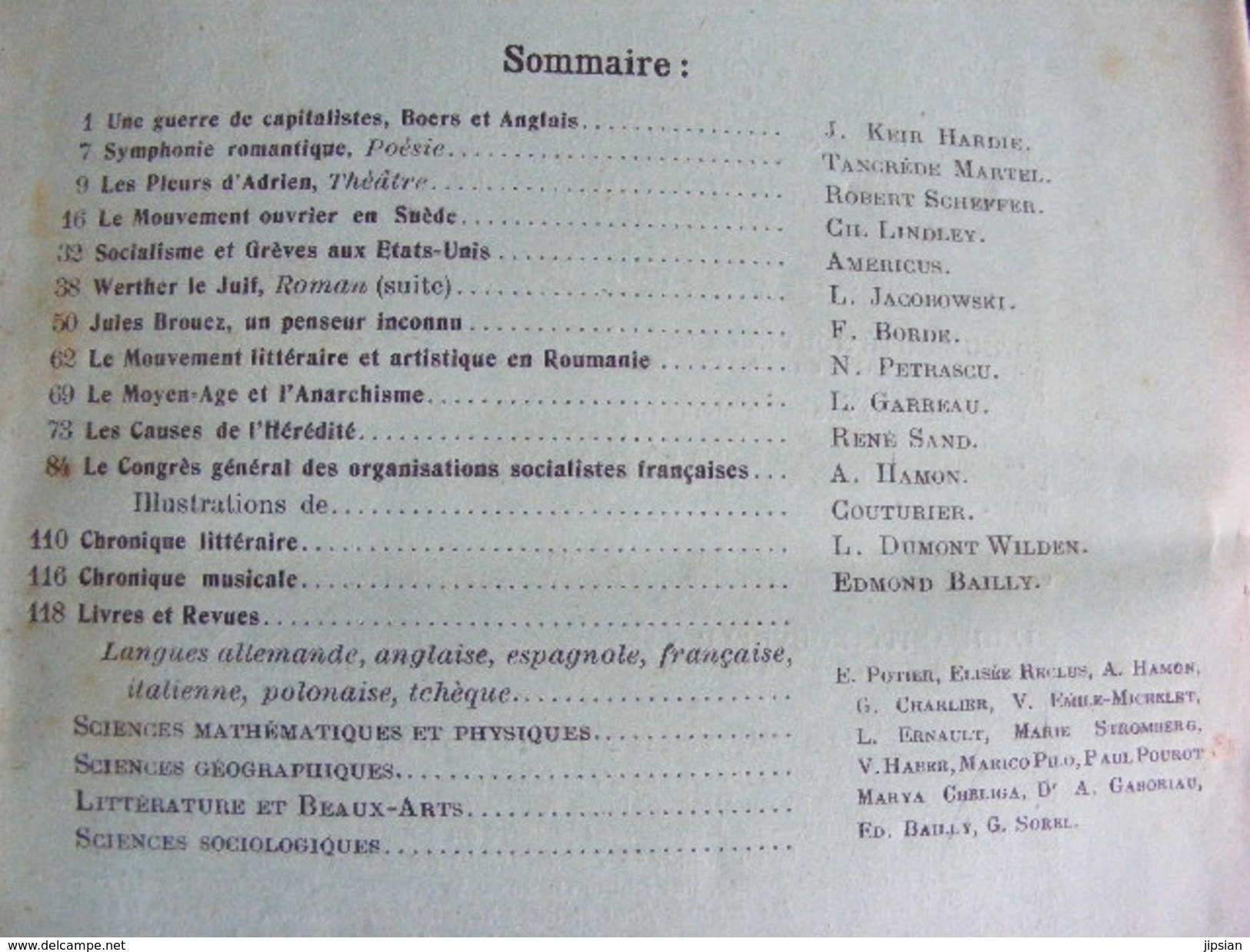 Revue Janvier 1900 L' Humanité Nouvelle N°31 Revue Internationale Littéraire Politique Tendance Anarchiste -- GAR - Revues Anciennes - Avant 1900