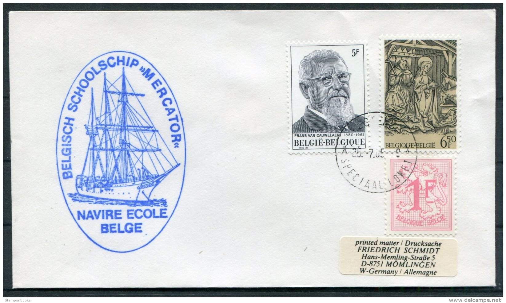 Belgium MERCATOR Ship Cover X 2 + Postcard. Navire Ecole Belge. Training Sailing Ship - Covers & Documents