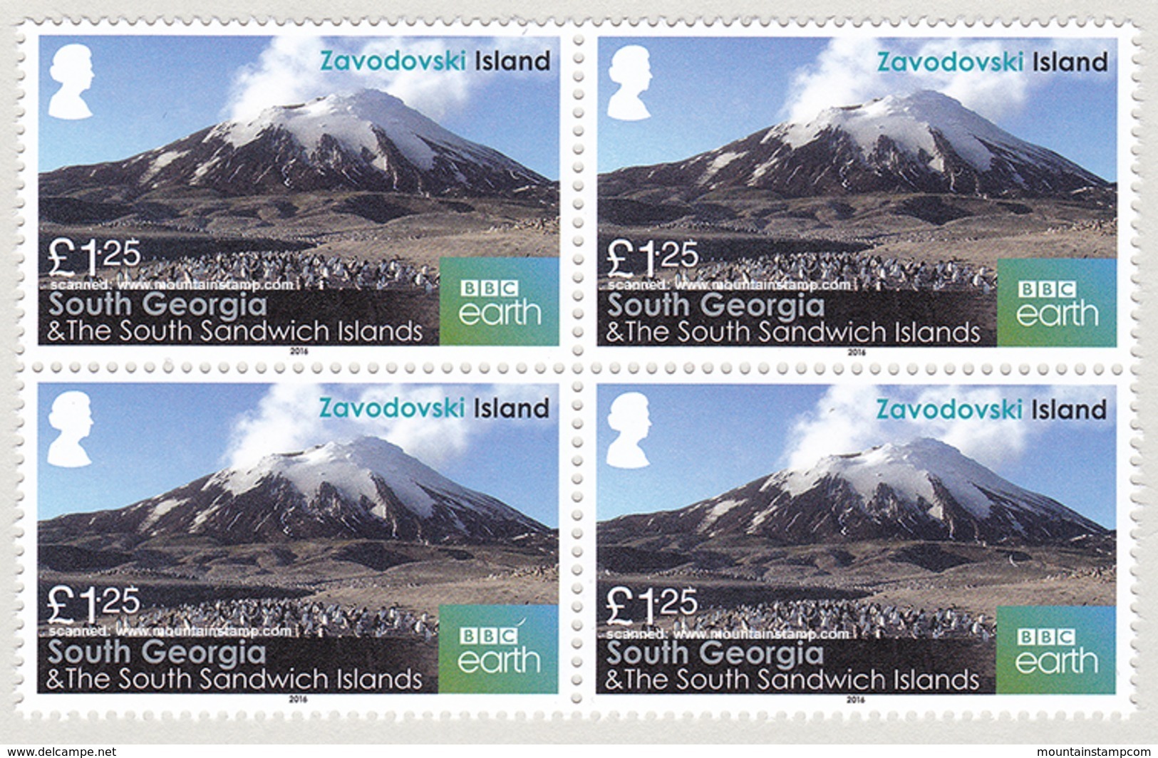 South Georgia 2016 Zavodovski Island Mountains Volcano (Mount Curry) Block Of Four MNH ** - Géorgie Du Sud