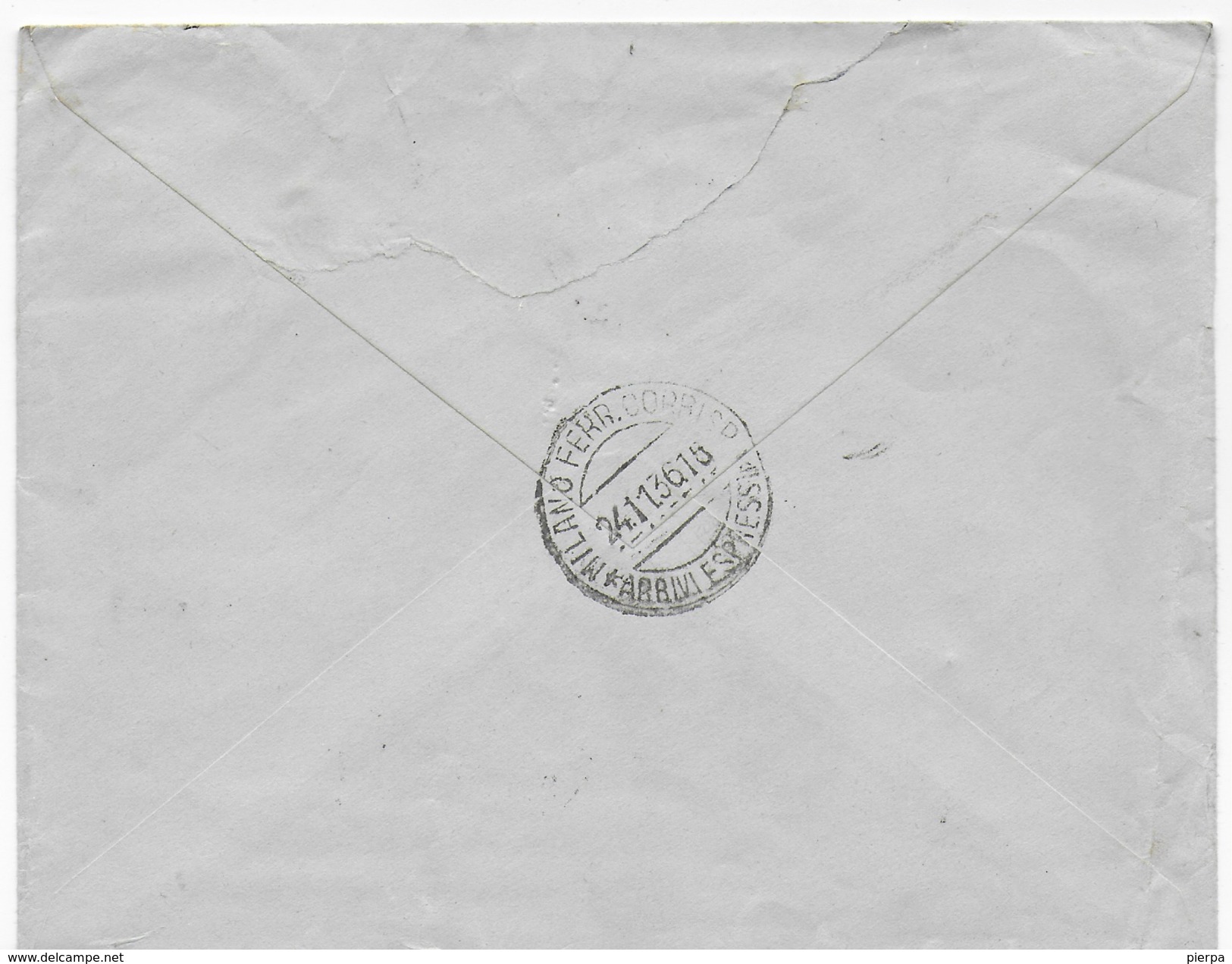 STORIA POSTALE REGNO - 1936 BUSTA ESPRESSO AFFRANCATA PER DISTRETTO - Poststempel