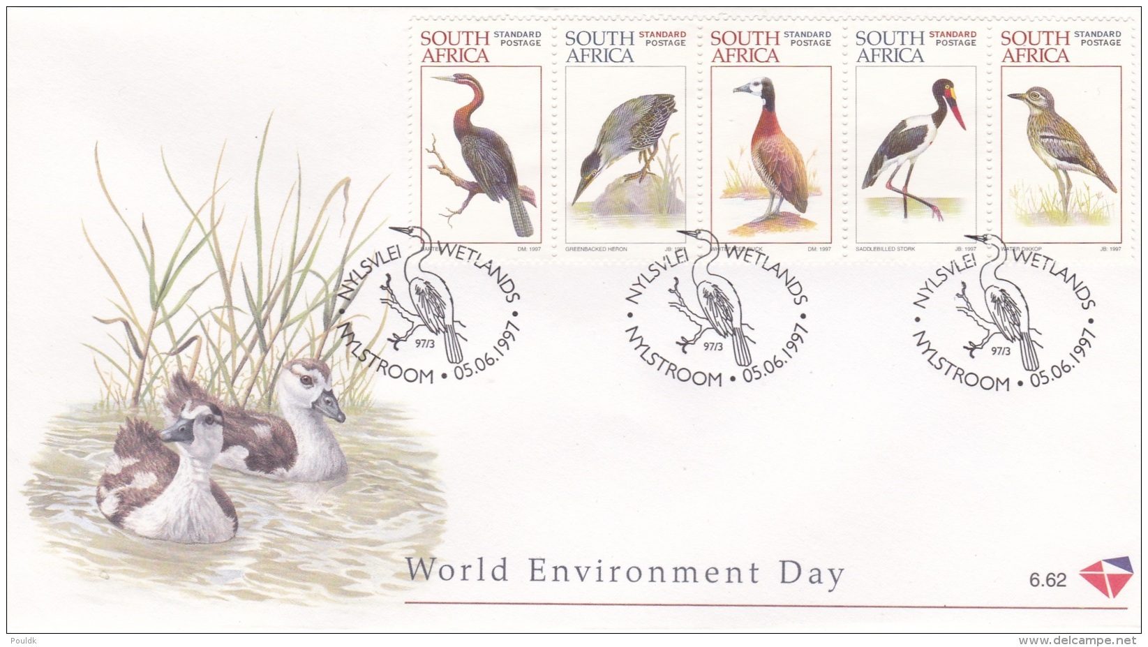 South Africa FDC 1997 Birds - World Environment Day (G81-5) - Sonstige & Ohne Zuordnung